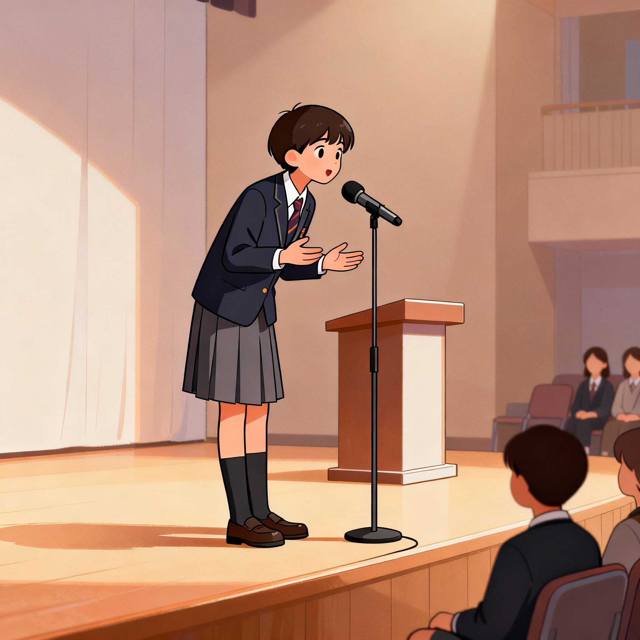 Student giving a speech
